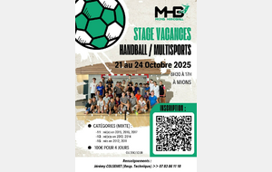 Stage de handball vacances scolaires de Toussaint